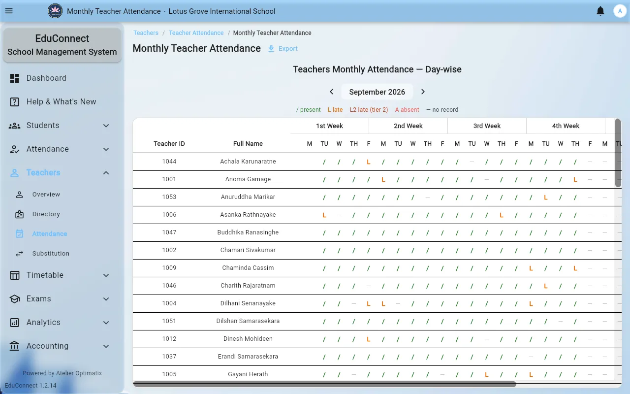 staff teacher timesheet