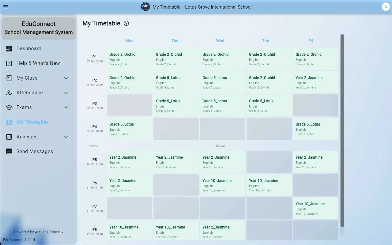 teacher my timetable